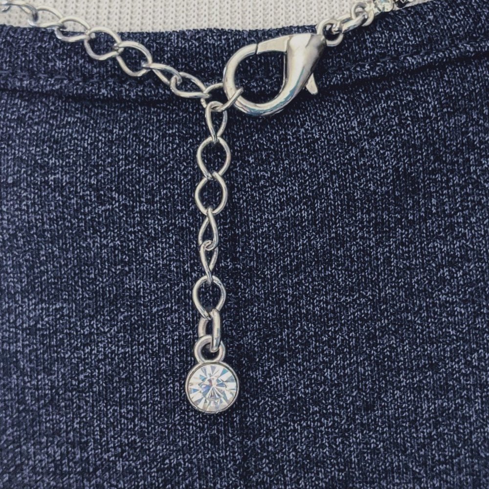 Long Infinity Knot Rhinestone Statement Necklace - image 8